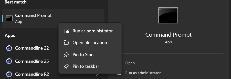 Right click and click on Run As Administrator